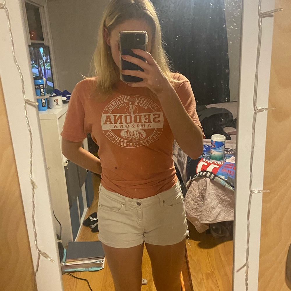 White Jean shorts